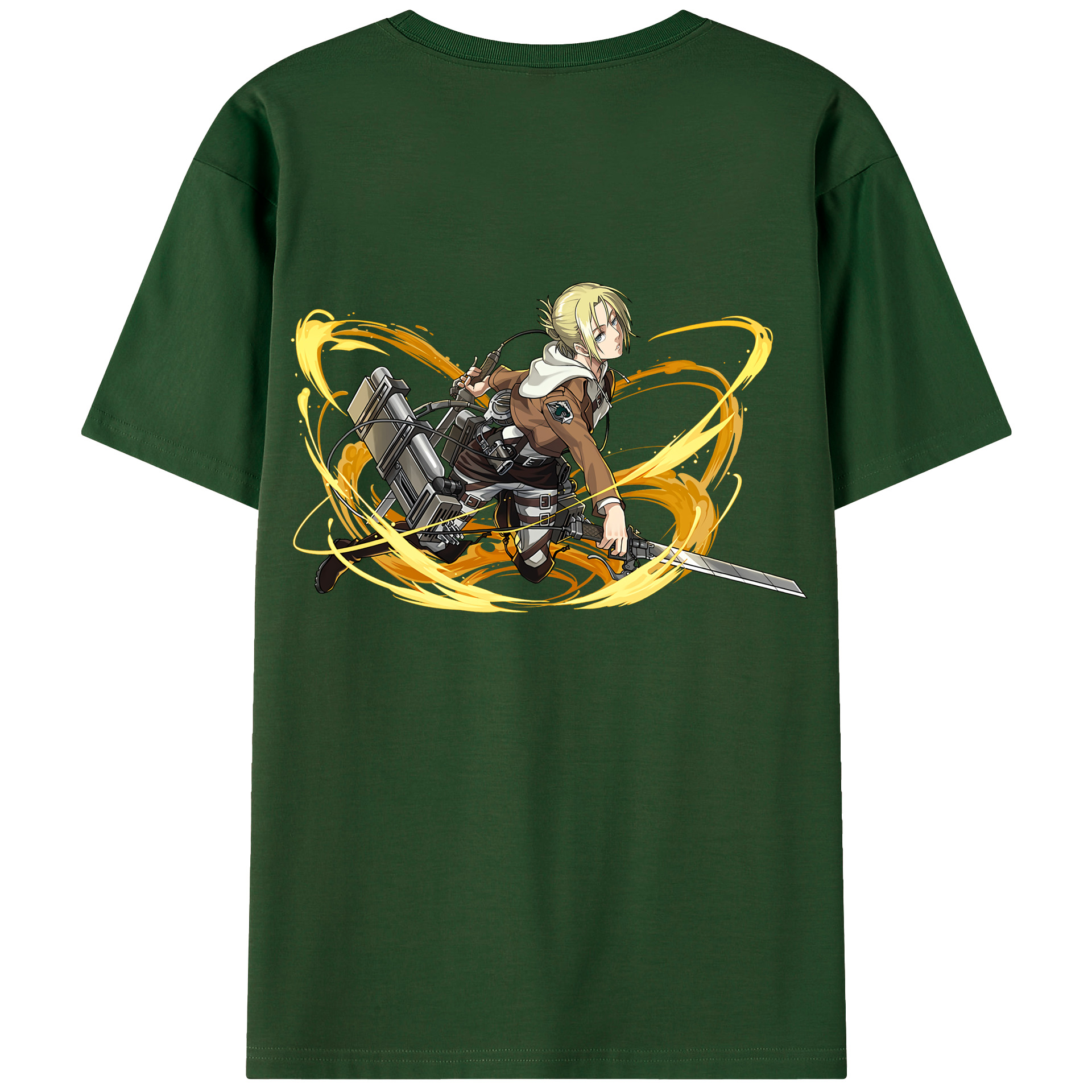 （画像用） 進撃の巨人 アニ・レオンハート Attack on Titan Annie Leonhart 綿100％半袖Tシャツ（背面プリント）
